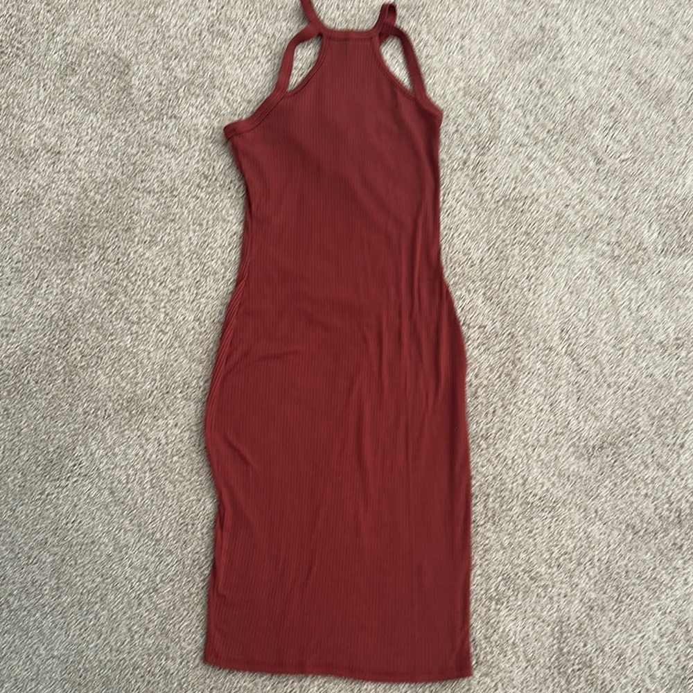 Sleeveless Burgundy Bodycon Dress